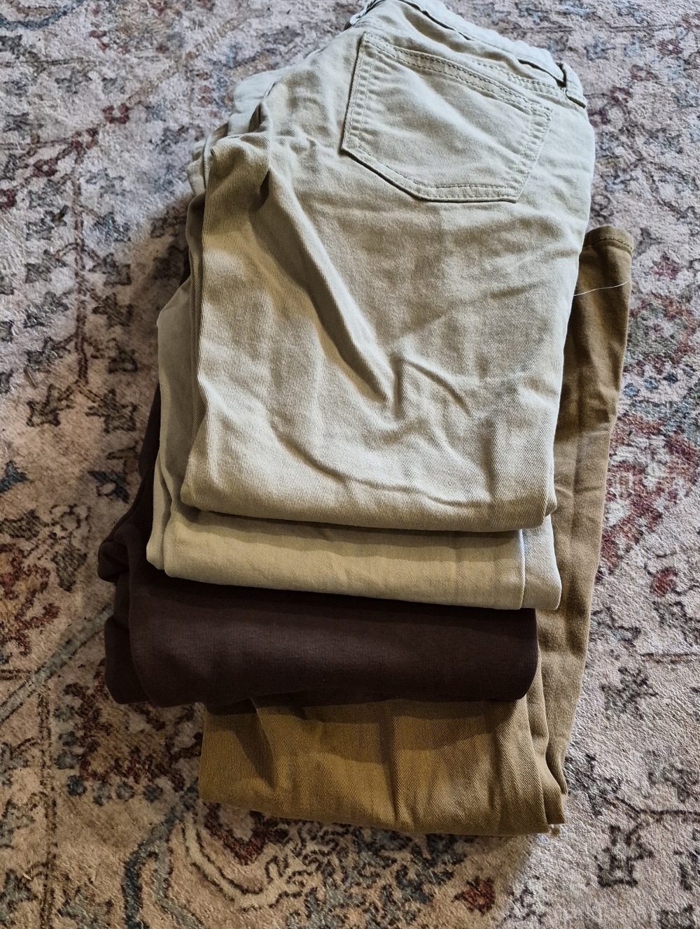 Four Old Navy Dark Brown Fleece Joggers with Zip Pockets